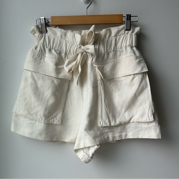 ZARA SHORTS PAPERBAG LINEN BLEND - Picture 3 of 10